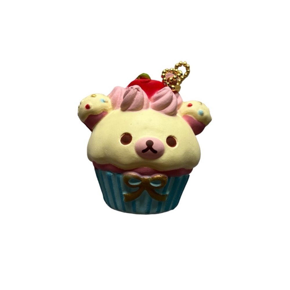 Kawaii Yellow Pink Cupcake Bear Squishy